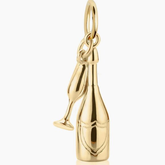 Jet Set Candy rose gold champagne and flute charm - Picture 7 of 7